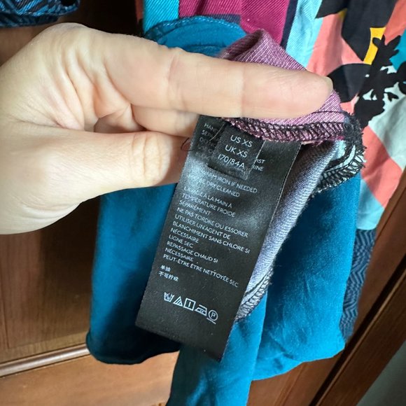 MAEVE for ANTHROPOLOGIE Gillian multicolored long sleeve dress XS teal patchwork - Picture 13 of 13